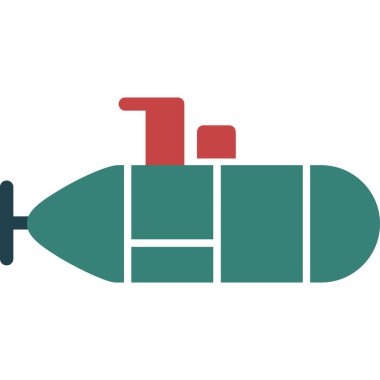 Özerk Sualtı Aracı Glyph Çoklu Renk, Vektör Resimleri