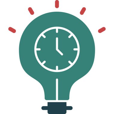 Saatli bir ampulün vektör simgesi