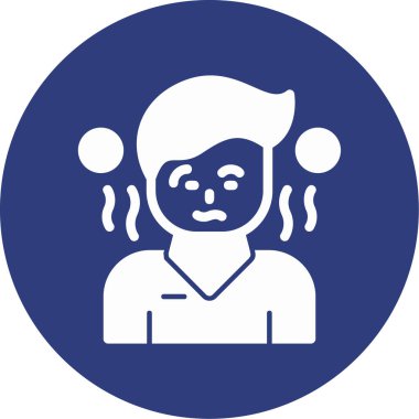 Baş ağrısı düz vektör simgesi