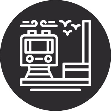 vektör tren istasyonu illüstrasyon simgesi