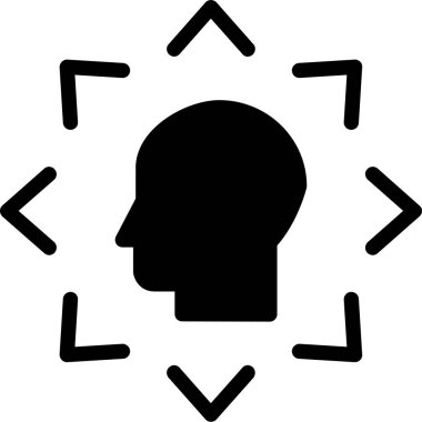 baş yaratıcı fikir simgesi ana hat biçiminde