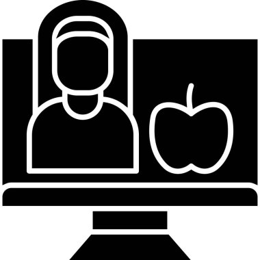 Çevrimiçi Konferans simgesi, vektör illüstrasyonu