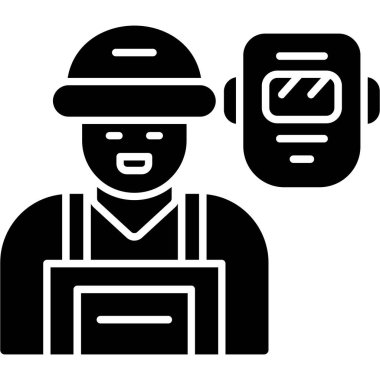 Akıllı telefon ve tablet vektör ikonu tasarımına sahip çiftçi