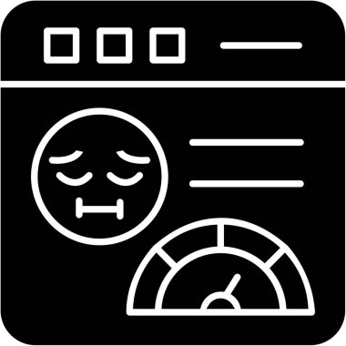 üzgün yüz simgesi, vektör illüstrasyonu