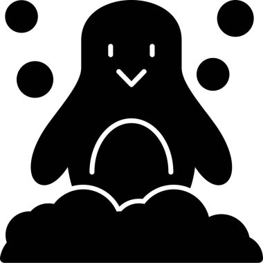 penguen web simgesi basit illüstrasyon