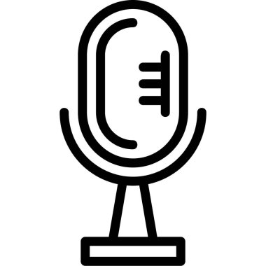 Mikrofon. Web simgesi basit illüstrasyon