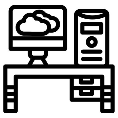 bulut hesaplama vektörü simgesi