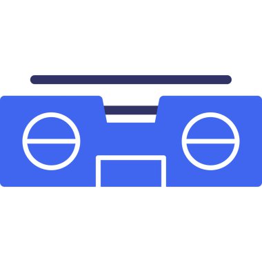 kaset teyp müzik simgesi düz stil