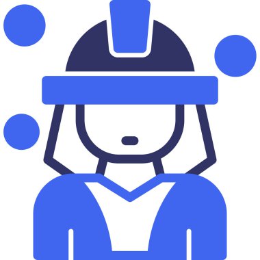 Kadın baş simgesi, basit vektör illüstrasyonu