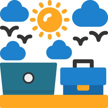 Bulut hesaplama ve ofis için iş yönetimi dairesi simgesi