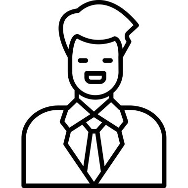 yönetici yönetici çalışan simgesi ana hatlar biçiminde