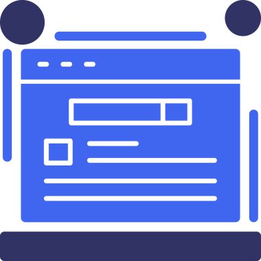 Düz biçimli tarayıcı bilgisayar internet simgesi