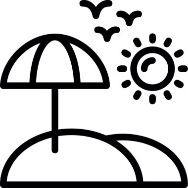 Yaz güneşi simgesi, yaz tatili illüstrasyonuyla ilgili