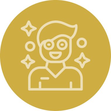 Yıldız simgesi olan bir kızın vektör çizimi