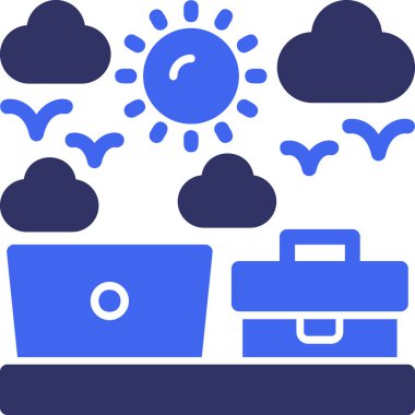 Düz biçimli bulut depolama simgesi