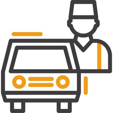 Araba servisi. Web simgesi basit illüstrasyon