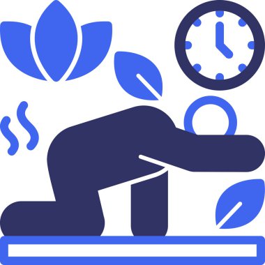 yoga poz simgesi, vektör illüstrasyonu