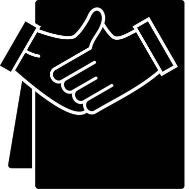 El sıkışma ikonu, vektör illüstrasyonu. El sıkışma simgesi