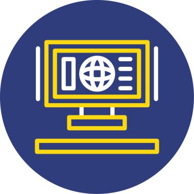 Bilgisayar. Web simgesi basit tasarım