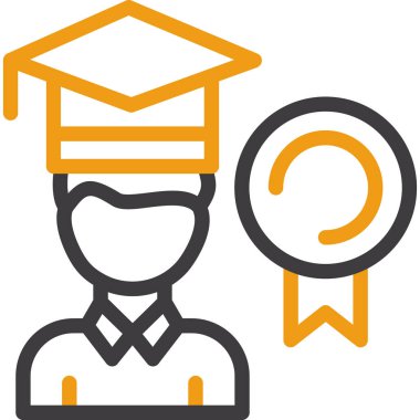 öğrenci mezuniyet simgesi, vektör illüstrasyonu