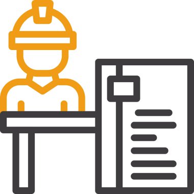 Taslak biçiminde mühendis işçi inşaat simgesi