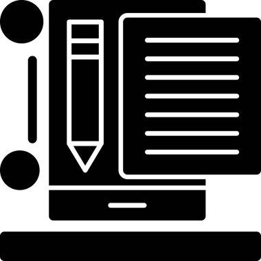 kalem ve kalem simgesi, basit siyah vektör illüstrasyonu