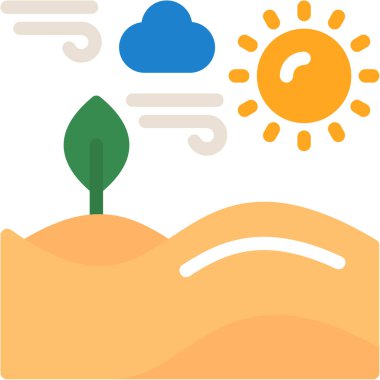 Peyzaj. Web simgesi basit illüstrasyon