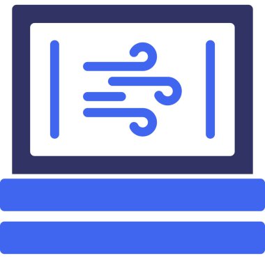 Bir dizüstü bilgisayar simgesinin vektör illüstrasyonu