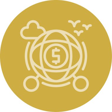 Altın sikke simgesinin vektör illüstrasyonu