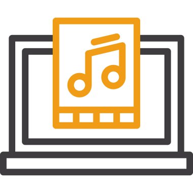 dizüstü bilgisayar müzik simgesi ana hat biçiminde