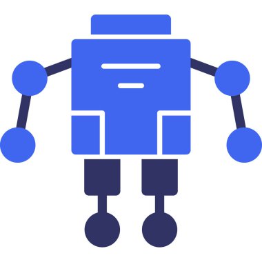 Robot gibi. Web simgesi basit illüstrasyon