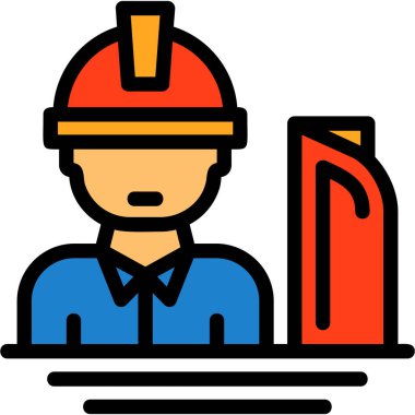 işçi simgesi, vektör illüstrasyonu