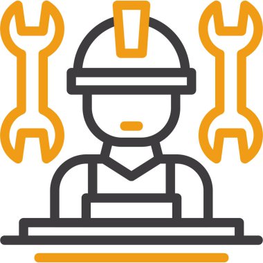 İnşaatçı inşaat işçisi simgesi - taslak biçimi