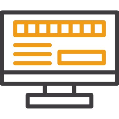 bilgisayar ekranı vektör simgesi düzenlenebilir vuruş