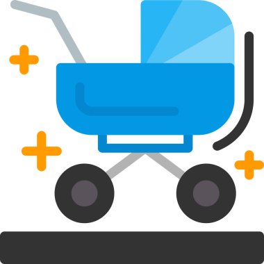 Araba arabası simgesi düz stil.