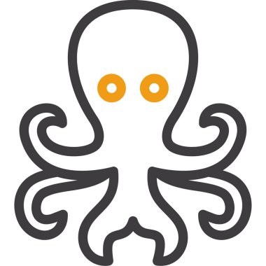 Ahtapot. Web simgesi basit illüstrasyon