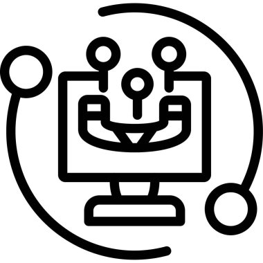 robot. Web simgesi basit illüstrasyon