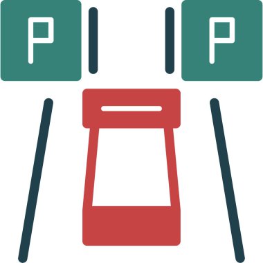 Park ediyor. Web simgesi basit illüstrasyon