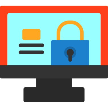 Bilgisayarda internet güvenlik kilidi simgesi - güvenlik kategorisi