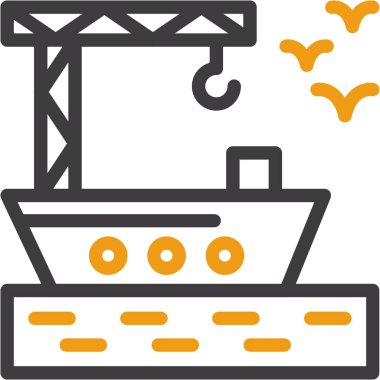 kargo gemisi kargo simgesi - taslak biçimi