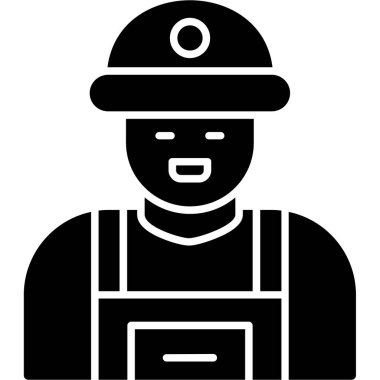 madenci simgesi, vektör illüstrasyonu, düz tasarım