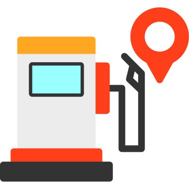 Benzin istasyonu. Basit resimleme