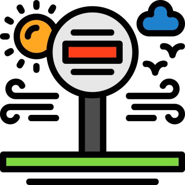 Bulut hava durumu güneş simgesi - ana hatları biçiminde