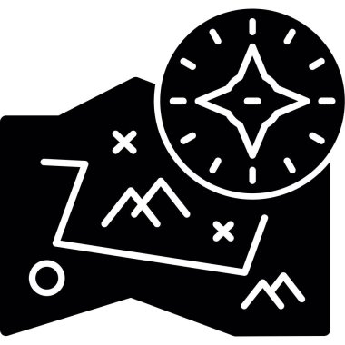 Bir harita simgesinin vektör illüstrasyonu