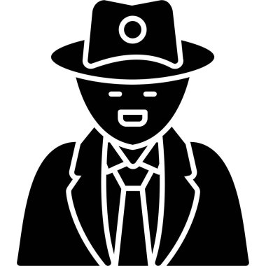 Şapka vektör simgesine sahip iş adamı