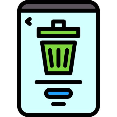 Çöp kutusu renk taslak vektörü