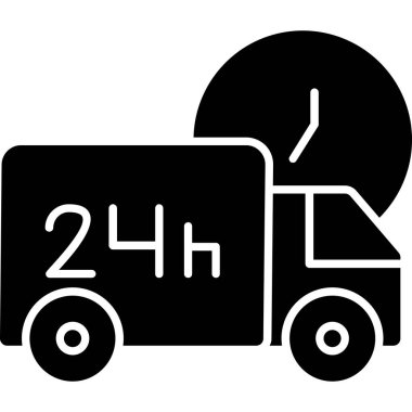 24 saat teslimat kamyonu simgesi