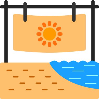 Yaz tatili güneş simgesi