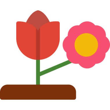 bahçe vektörü düz renk simgesi