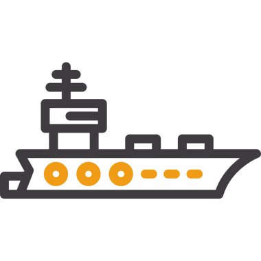 Uçak Gemisi İki Renkli, Vektör İllüstrasyonu